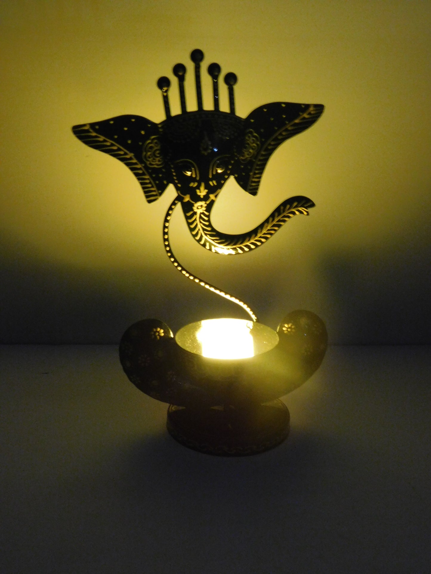 Ganesh T Light Candle Holder ( Black )